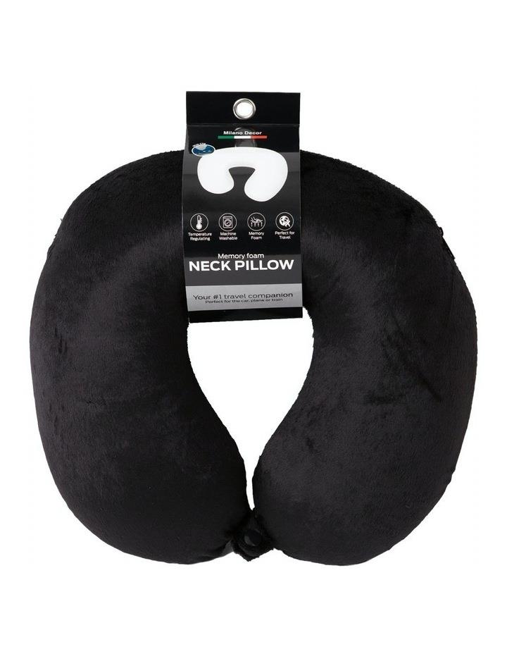 Milano Decor Memory Foam Travel Neck Pillow With Clip Cushion Support in Soft Black One Size