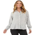Ripe Lou Stripe Shirt in Black/White Blk/White L