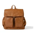 OiOi Signature Vegan Leather Nappy Backpack in Tan