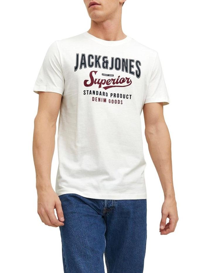 Jack & Jones Logo Short Sleeve O-Neck Tee Shirt in Cloud Dancer White XL
