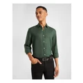 yd. West Hampton Pure Linen Shirt in Green Forest 2XS