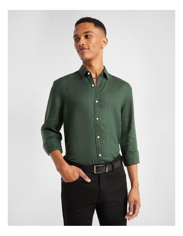 yd. West Hampton Pure Linen Shirt in Green Forest S