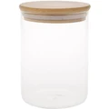 The Cooks Collective Bamboo and Glass 840ml Storage Canister with Lid