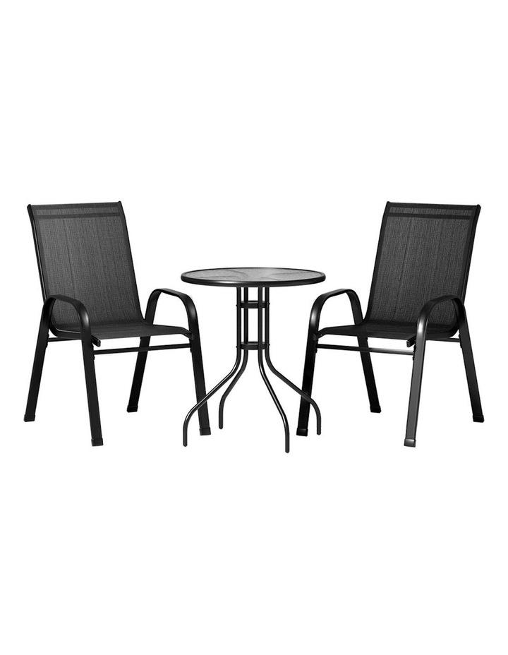 Gardeon Outdoor Furniture 3 Piece Table and chairs in Black