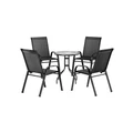 Gardeon Outdoor Furniture 5 Piece Table and Chairs in Black