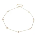 Marcs Clover Station Necklace in White