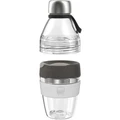 KeepCup Helix Original Kit, Reusable Plastic Cup-to-Bottle Kit, Qahwa, M 12/18oz Grey
