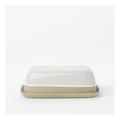 Australian House & Garden Esperance Wiped Edge Butter Dish 17x9x26cm in White/Sand White