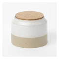 Australian House & Garden Esperance Wiped Edge Storage Jar with Cork Lid 14x14x16cm in White/Sand White