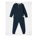 Jack & Milly Indy Naturals Rib PJ Set in Navy 4