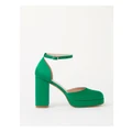 Miss Shop Lexa Satin Heeled Shoes in Emerald 9