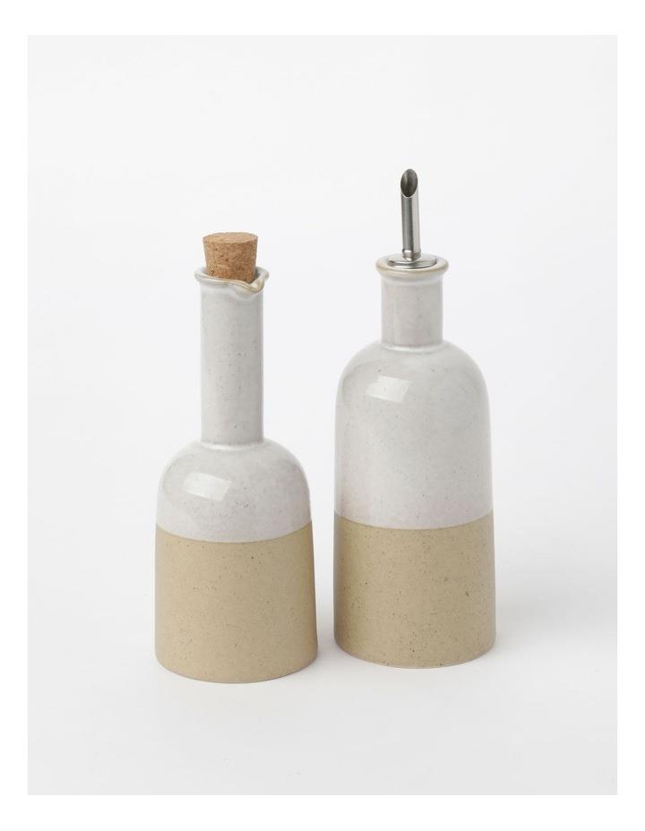 Australian House & Garden Esperance Wiped Edge Oil & Vinegar Bottle 17x9x26cm in White/Sand White