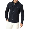 MJ Bale Whitlam Suede Shirt Jacket in Blue Navy M