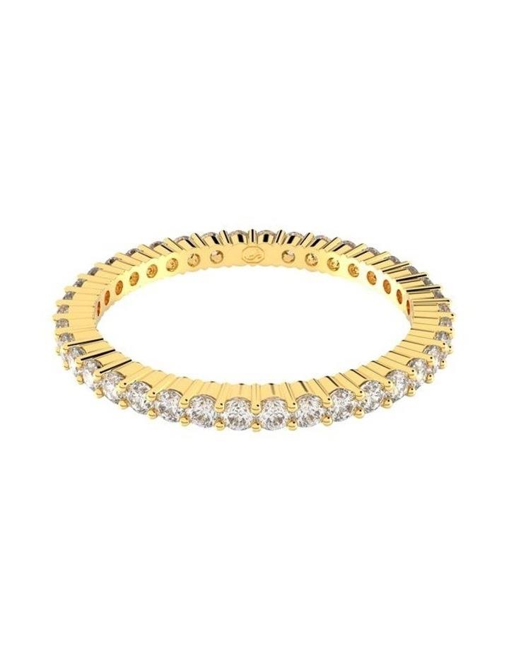 Swarovski Vittore Ring Round Cut Gold-Tone Plated in White 52