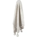 Bebe Llama Speckle Pompom Blanket in Grey One Size