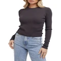 All About Eve Eve Rib Baby Long Sleeve Tee in Black 12