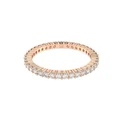 Swarovski Vittore Ring Round Cut Rose Gold-Tone Plated in White 52