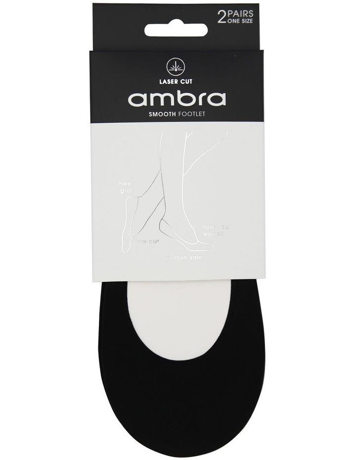 Ambra Smooth Footlet 2 Pack in Black One Size