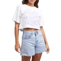 All About Eve Take It Slow Crop Tee in White 12