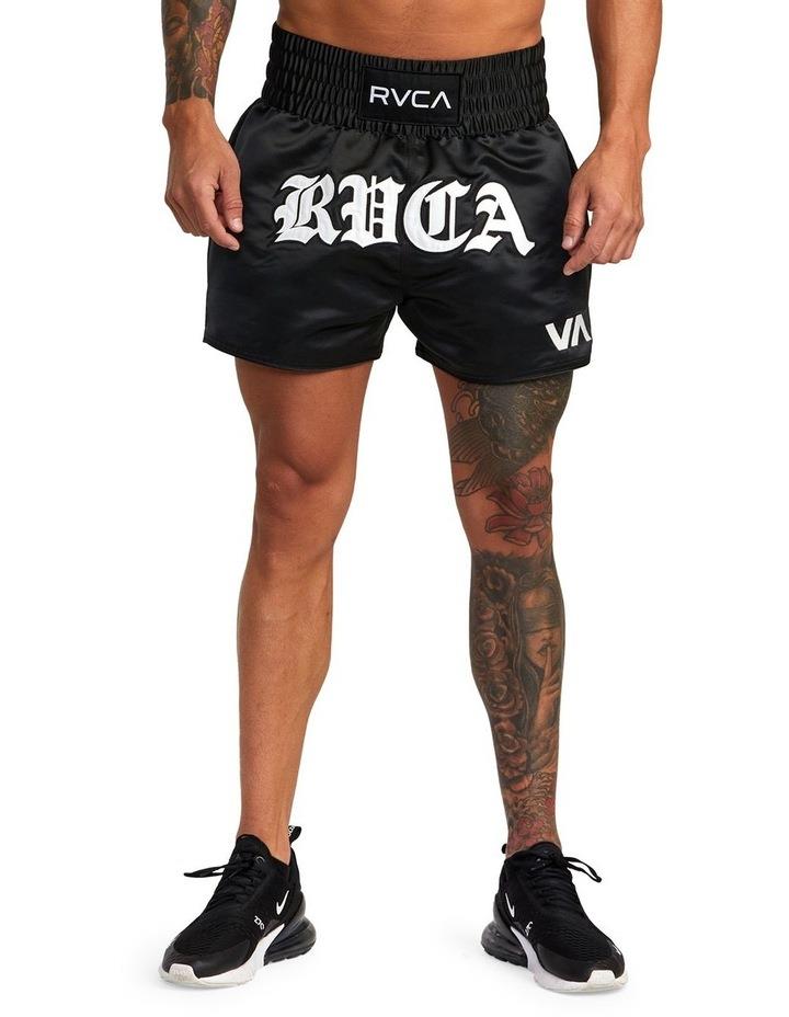 RVCA Muay Thai Mod Elastic Boxing Shorts in Black M