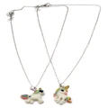 Wishes Unicorn BFF Necklace Set in Silver One Size