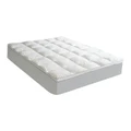 Royal Comfort Luxury Bamboo Fabric Mattress Pad Topper Cover in White Queen Bed
