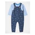 Sprout Quilted Overall Bear Set in Indigo 0