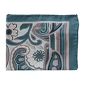 Gibson Deco Silk Pocket Square in Blue Teal