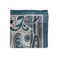 Gibson Deco Silk Pocket Square in Blue Teal