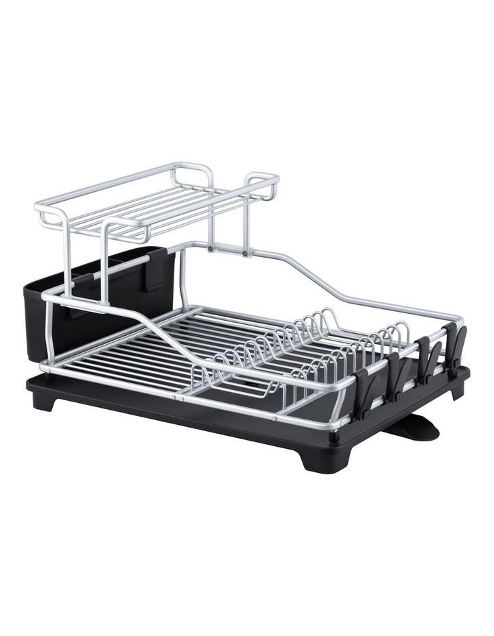 d.line Pinnacle 2-Tier Dish Rack With Draining Board 52 x 37.5 x 27cm in Silver