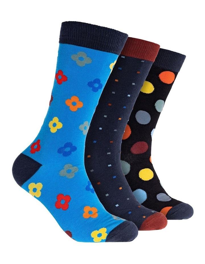 Mitch Dowd Happy Geo Socks 3-Pack in Multi Assorted One Size