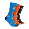 Mitch Dowd Busy Bear Cotton Crew Socks 3-Pack in Multi Assorted One Size