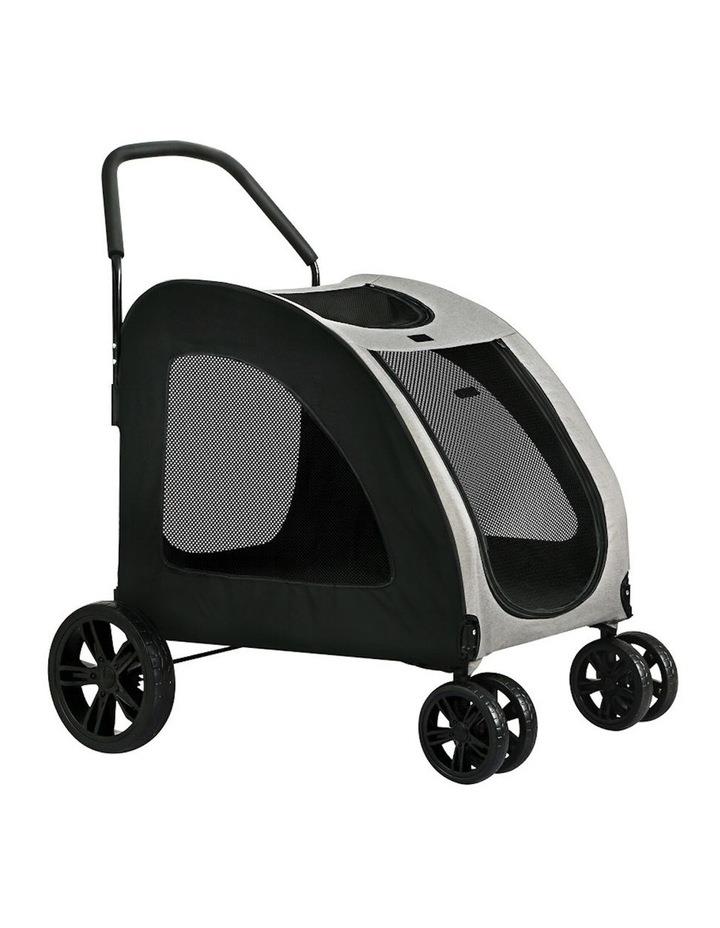 i.Pet Large Foldable Pet Stroller in Black/White Black