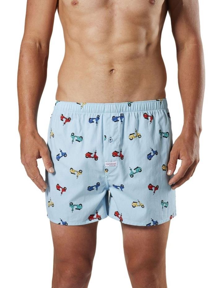 Mitch Dowd Vintage Scooters Cotton Boxer Short in Blue XL