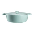 The Cooks Collective ID Pastel Cast Iron Round Casserole with Lid 28cm in Mint