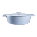 The Cooks Collective ID Pastel Cast Iron Casserole with Lid 28cm in Sky Blue
