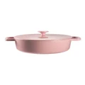The Cooks Collective Cast Iron Low Casserole with Lid 28cm/4.0L in Pink