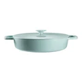 The Cooks Collective ID Pastel Cast Iron Low Casserole with Lid 28cm in Mint