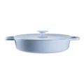 The Cooks Collective ID Pastel Cast Iron Low Casserole with Lid 28cm in Sky Blue