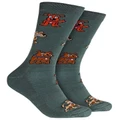Mitch Dowd Good Dogs Bamboo Comfort Crew Socks in Green One Size