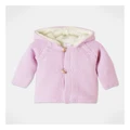 Sprout Sherpa Lined Knit Cardigan in Baby Pink 000