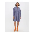 Vero Moda Frany Long Sleeve Mini Dress in Blue XL