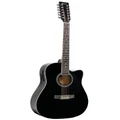 Karrera 12-String Acoustic Guitar with EQ in Black