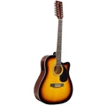 Karrera Acoustic Guitar 12-String with EQ in Sunburst Orange
