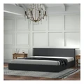 Milano Decor Milano Luxury Gas Lift Bed with Headboard in Grey Double