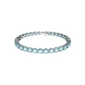 Swarovski Matrix Tennis Bracelet Round Cut Medium Rhodium Plated in Blue M