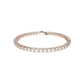 Swarovski Matrix Tennis Bracelet Round Cut Small Rose Gold-Tone Plated in White M