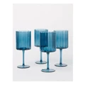 Vue Ambiance White Wine Glass Set of 4 in Blue