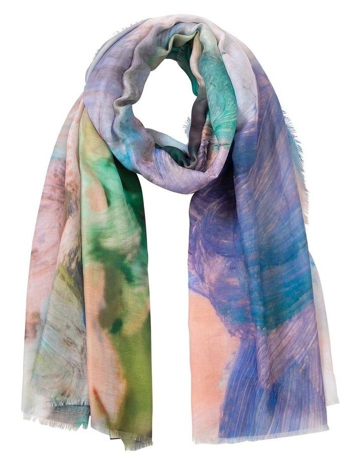 Gregory Ladner Watercolour Floral Print Scarf in Blue