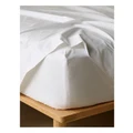 Vue 300TC Australian Superfine Cotton Sheet Separates in White Fitted Single Sheet